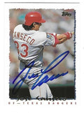 Autographed JOSE CANSECO Texas Rangers 1995 Topps Card