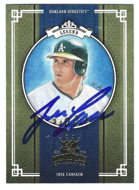 Autographed JOSE CANSECO Oakland A's 2005 Donruss Diamond King Card