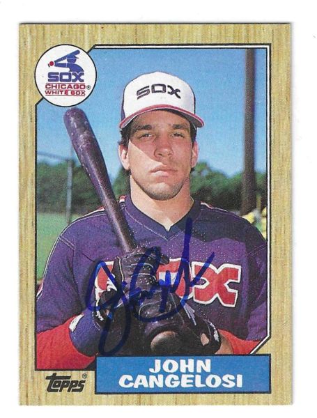 Autographed JOHN CANGELOSI Chicago White Sox 1987 Topps Card