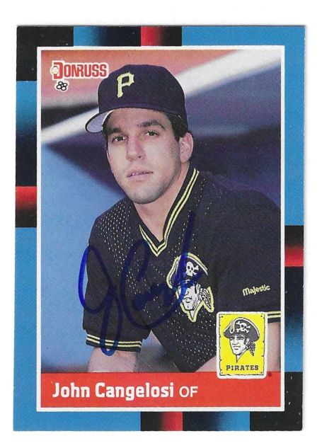 Autographed JOHN CANGELOSI Pittsburgh Pirates 1988 Donruss Card