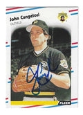 Autographed JOHN CANGELOSI Pittsburgh Pirates 1988 Fleer Card