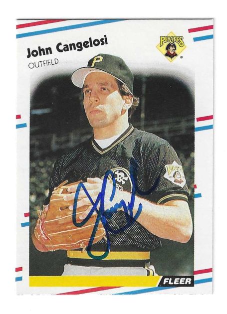 Autographed JOHN CANGELOSI Pittsburgh Pirates 1988 Fleer Card
