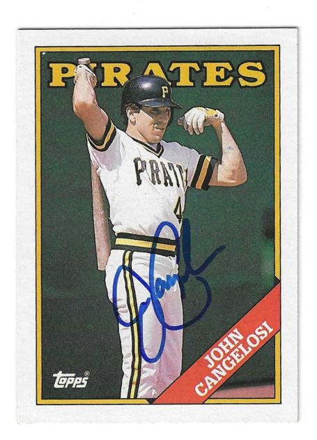 Autographed JOHN CANGELOSI Pittsburgh Pirates 1988 Topps Card