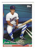 Autographed JOSE CANSECO Texas Rangers 1994 Topps Card