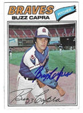 Autographed BUZZ CAPRA Atlanta Braves 1977 Topps Card