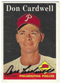 Autographed DON CARDWELL  Philadelphia Phillies 1958 Topps Card