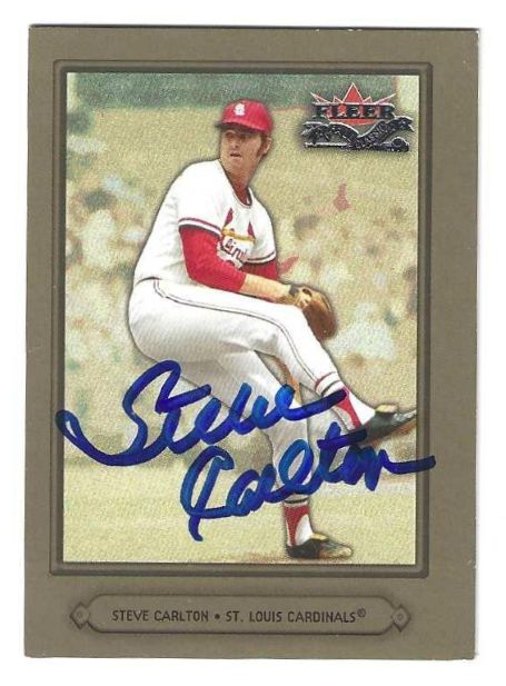 Autographed STEVE CARLTON St. Louis Cardinals 2002 Fleer Fall Classic Card