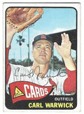 Autographed CARL WARWICK St. Louis Cardinals 1965 Topps Card