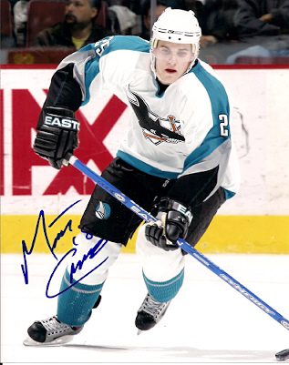 Autographed MATT CARLE San Jose Sharks photo
