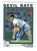 Autographed LANCE CARTER Tampa Bay Rays 2004 Topps Card