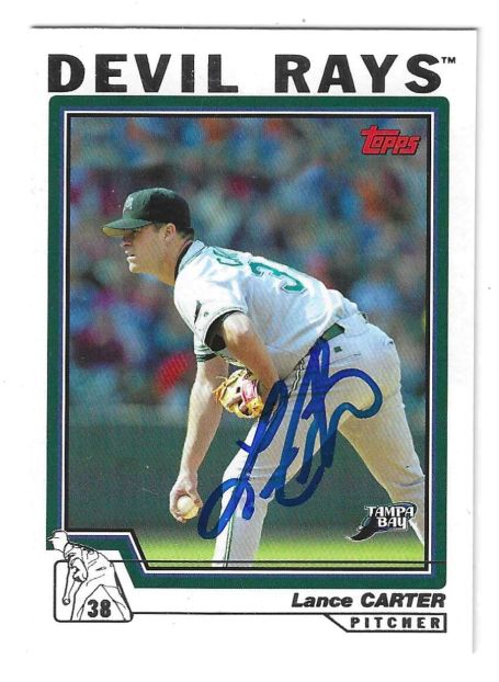 Autographed LANCE CARTER Tampa Bay Rays 2004 Topps Card