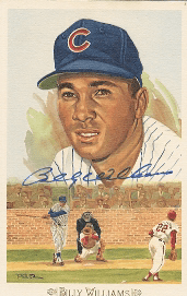 Autographed BILLY WILLIAMS Perez-Steele Celebration Postcard