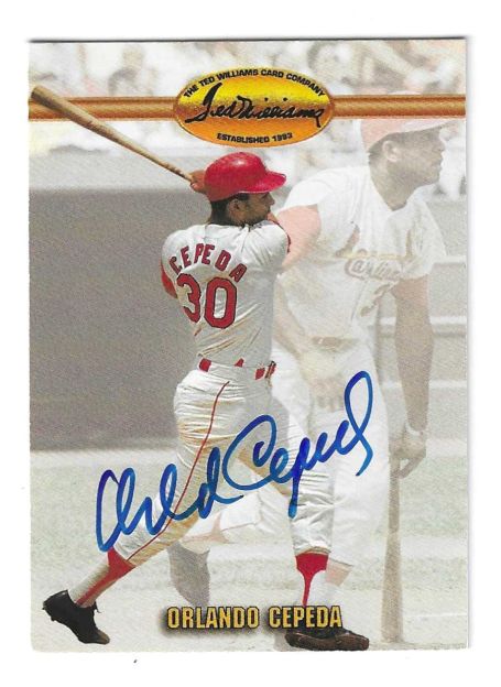 Autographed ORLANDO CEPEDA St. Louis Cardinals 1993 Ted Williams Card Company Card
