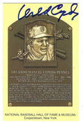 Autographed Orlando Cepeda Hall of Fame Gold Plaque
