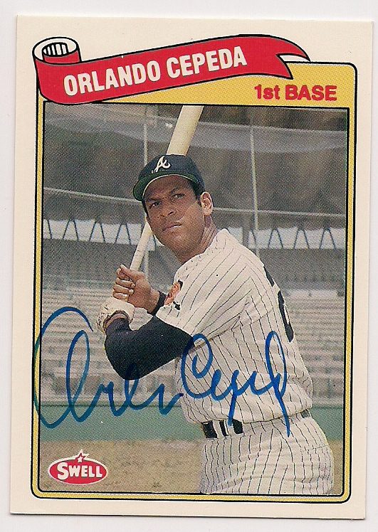 Autographed ORLANDO CEPEDA 1989 Swell Baseball Greats card