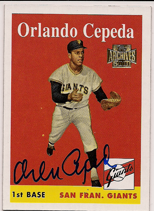 ORLANDO CEPEDA Autographed 2001 Topps Archive Card