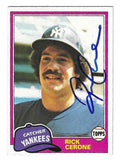 Autographed RICK CERONE New York Yankees 1981 Topps Card