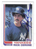 Autographed RICK CERONE New York Yankees 1982 Topps Card