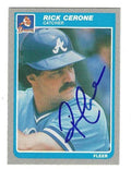 Autographed RICK CERONE Atlanta Braves 1985 Fleer Card
