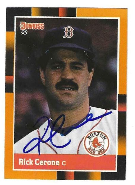 Autographed RICK CERONE Boston Red Sox 1988 Donruss Best Card