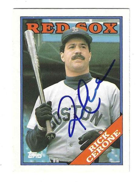 Autographed RICK CERONE Boston Red Sox 1988 Topps Card