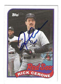 Autographed RICK CERONE Boston Red Sox 1989 Topps Card