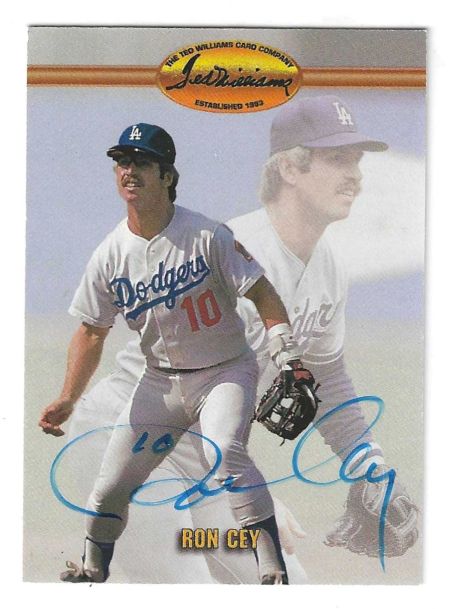 Autographed RON CEY Los Angeles Dodgers 1993 Ted Williams Card Company Card