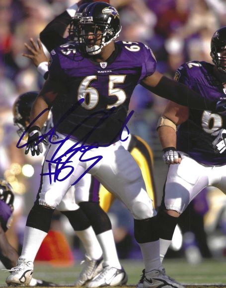 Autographed CHRIS CHESTER 8x10 Baltimore Ravens Photo