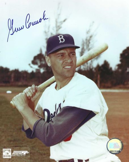 AUTOGRAPHED  GINO CIMOLI 8x10 Brooklyn Dodgers Photo