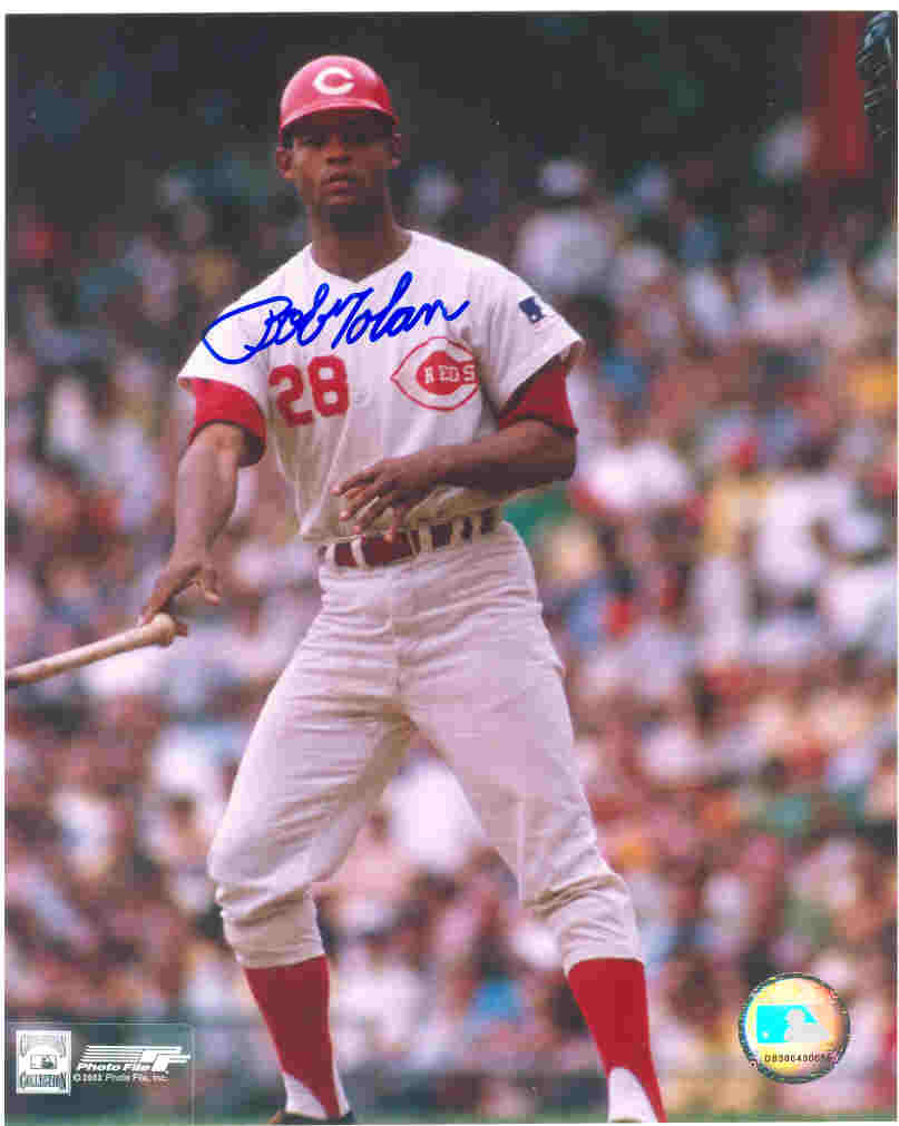 AUTOGRAPHED BOBBY TOLAN 8x10 Cincinnati Reds Photo