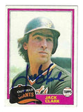 Autographed JACK CLARK San Francisco Giants 1981 Topps Card
