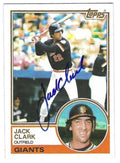 Autographed  JACK CLARK San Francisco Giants 1983 Topps card
