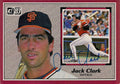 Autographed 1983 Jack Clark Donruss Action All Star Card