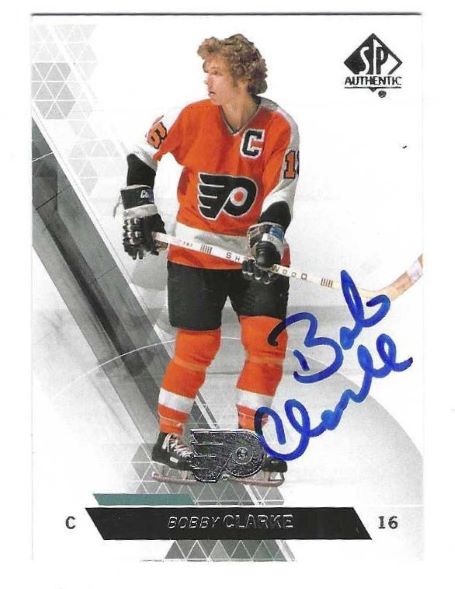 BOBBY CLARKE Philadelphia Flyers Autographed 2013-14 Upper Deck SP Authentic Card