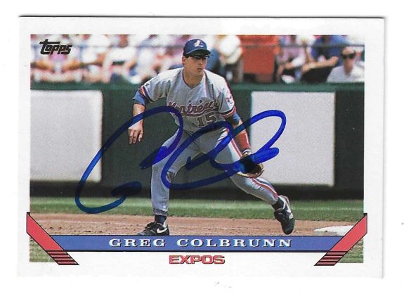 Autographed GREG COLBRUNN Montreal Expos 1993 Topps Card