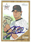 Autographed CASEY COLEMAN Chicago Cubs 2011 Topps Heritage Card #224