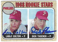 Autographed Larry Colton & DICK THOENEN Philadelphia Phillies 1968 Topps Card