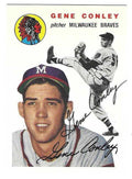 Autographed GENE CONLEY Milwaukee Braves 1954 Topps Archives Card
