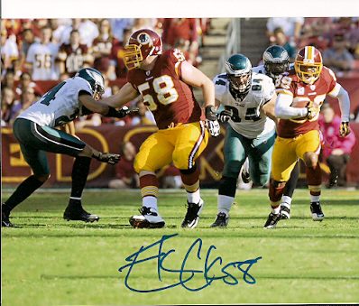 Autographed Eric Cook 8x10 photo Washington Redskins