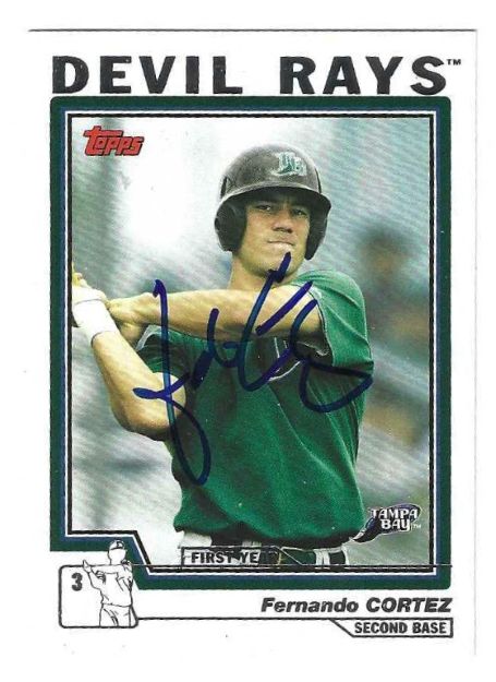 Autographed FERNANDO CORTEZ Tampa Bay Rays 2004 Topps Card