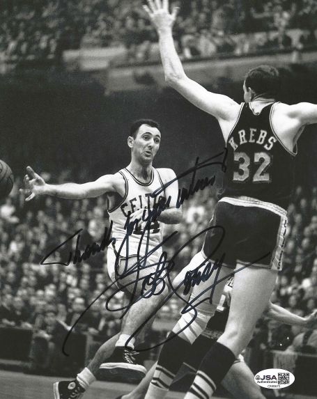 AUTOGRAPHED BOB COUSY 8X10 Boston Celtics photo JSA