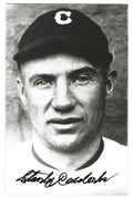 Autographed STAN COVELESKI Cleveland Indians BxW Rowe Post Card