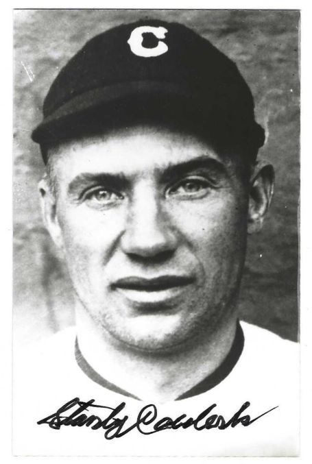 Autographed STAN COVELESKI Cleveland Indians BxW Rowe Post Card