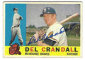 Autographed DEL CRANDALL Milwaukee Braves 1960 Topps Card