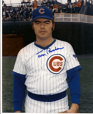 AUTOGRAPHED  TOM PHOEBUS 8X10 Chicago Cubs photo