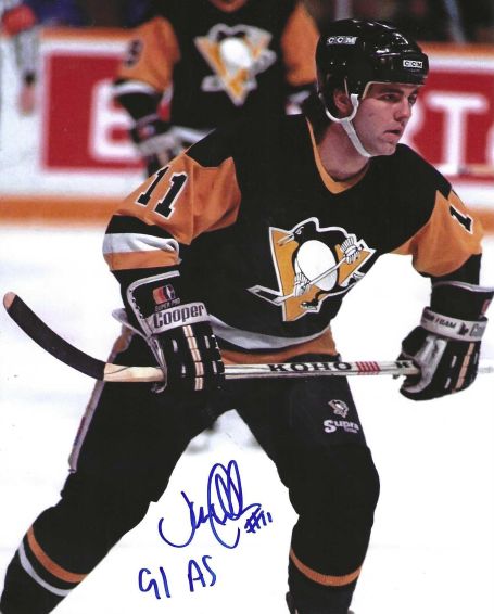 Autographed JOHN CULLEN "91 AS" 8x10 Pittsburgh Penguins photo