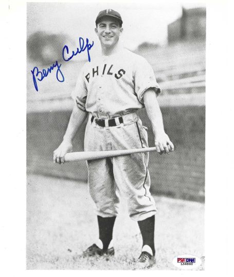 AUTOGRAPHED BENNY CULP 8X10 Philadelphia Phillies Photo PSA/DNA