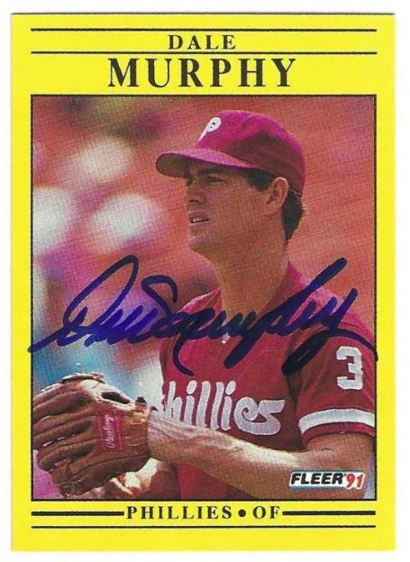 Autographed DALE MURPHY Philadelphia Phillies 1991 Fleer Card