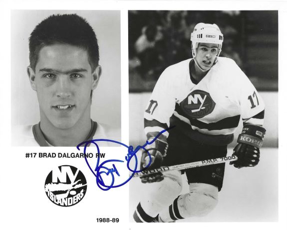 Autographed BRAD DALGARNO 8X10 New York Islanders Photo