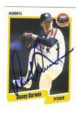 Autographed DANNY DARWIN Houston Astros 1990 Fleer Card